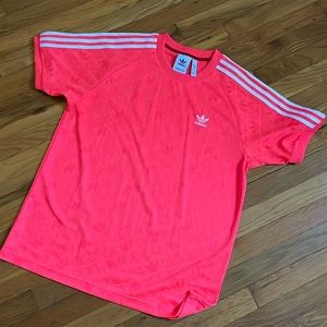 Neon orange adidas shirt